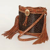 American Darling ADBGI102E Bucket Hair On Genuine Leather women bag western handbag purse