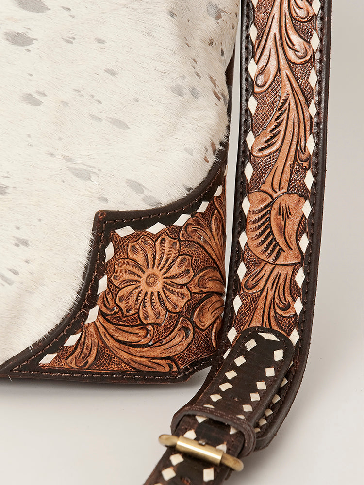 American Darling Tote Hand Tooled Hair on Genuine Leather Western Women Bag Handbag Purse | Travel Bags College Casual