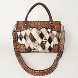 American Darling Tote Hand Tooled Hair On Genuine Leather Women Bag Western Handbag Purse