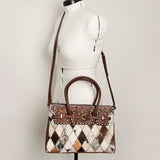 American Darling Tote Hand Tooled Hair on Genuine Leather Western Women Bag Handbag Purse | Travel Bags College Casual