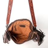 American Darling Cross Body Hand Tooled Hair On Genuine Leather Women Bag Western Handbag Purse