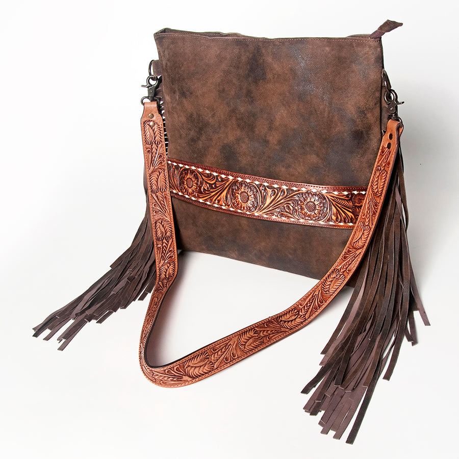 American Darling Large Crossbody Hand Tooled Genuine Leather Western Women Bag Handbag Purse | Cute - Uhorse
