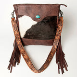 American Darling Large Crossbody Hand Tooled Hair On Genuine Leather Women Bag Western Handbag Purse