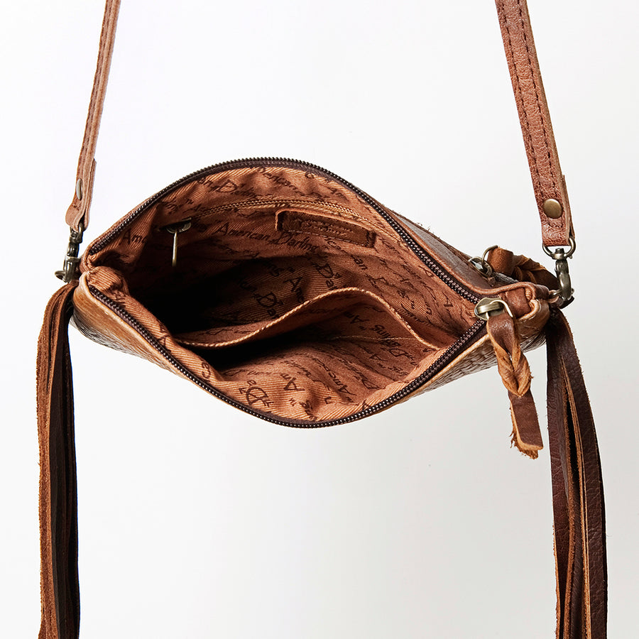 Ameran Darling Women's Crossbody Bag Western Crocodile Embossed Full Grain Genuine Leather Handbag and Ladies Purse