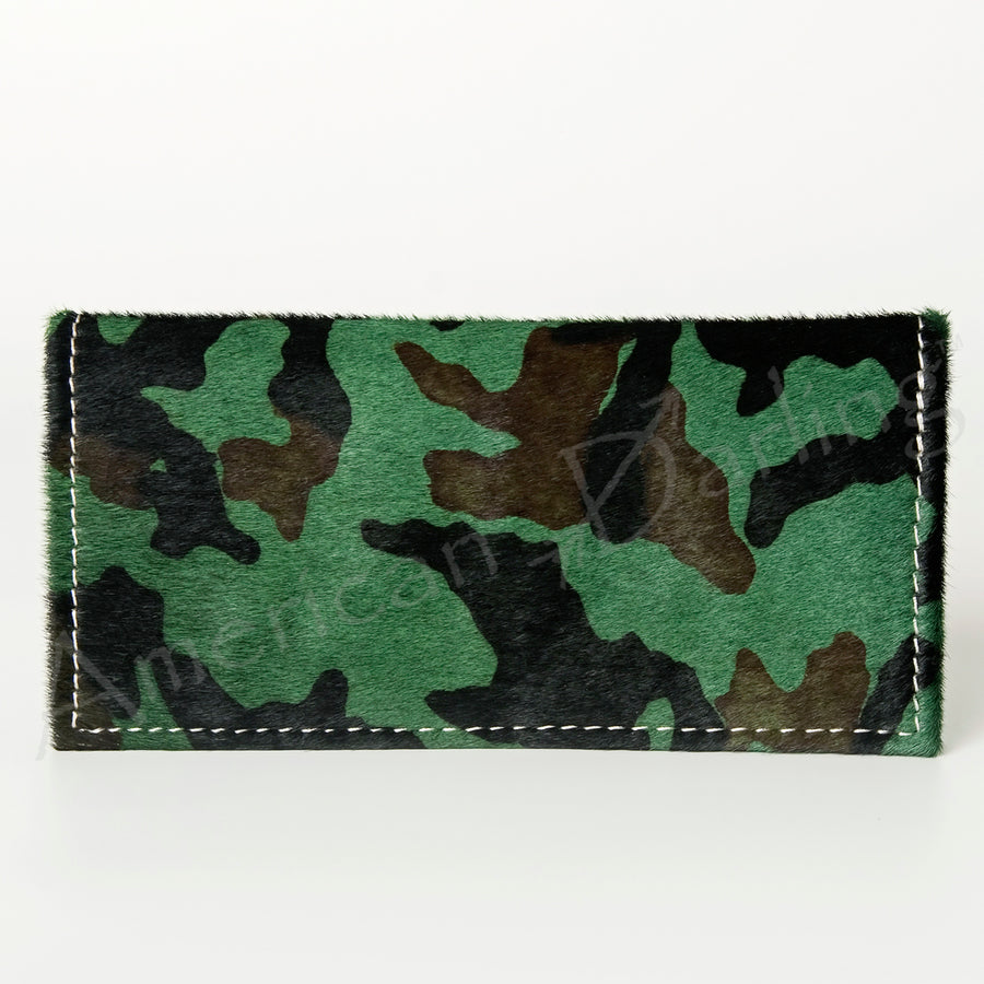 American Darling Wallet Bag, Genuine Hair-On Cowhide, Vegetable-Tanned Full Grain Leather, Western Style Slim Travel Wallet
