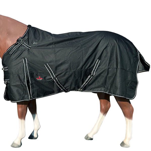Hilason 1200D Turnout Light Winter Waterproof Rain Sheet H. Black – by Hilason – Cowboy and equestrian accessories