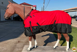 Hilason 1200D Turnout Light Winter Waterproof Rain Sheet Horse Black