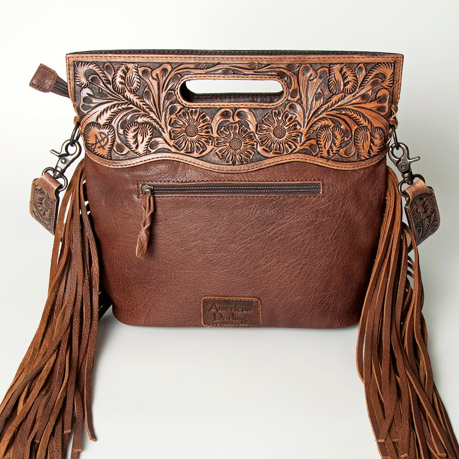 American Darling Clutch Hand Tooled Saddle Blanket Fabric Genuine Leather Western Women Bag Handbag Purse | Purses for Cute