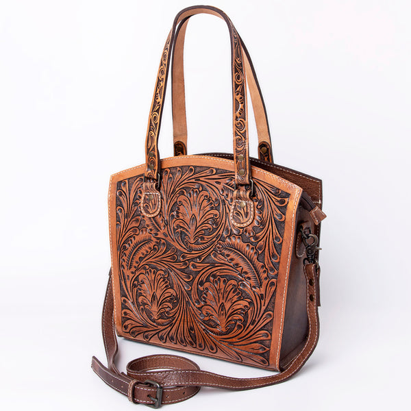 American Darling Tote Hand Tooled Genuine Leather W. Women Bag Handbag by Hilason – Cowboy and equestrian accessories