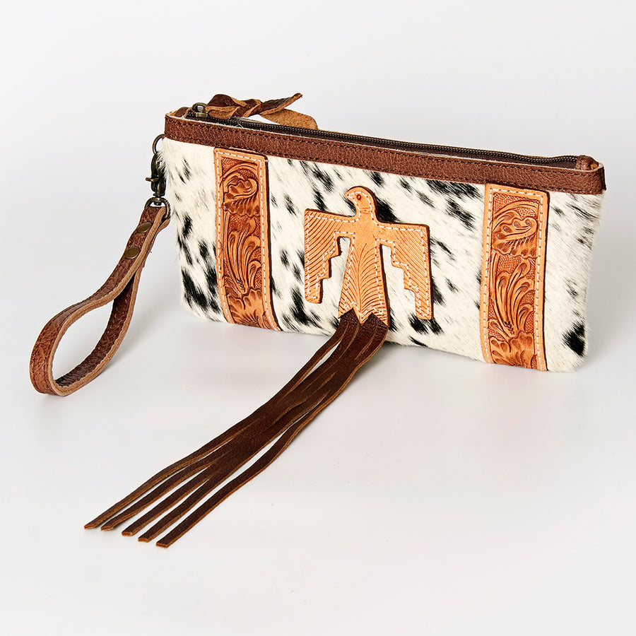 American Darling Hand Tooled Leather Wristlet Bag - Uhorse
