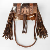 American Darling ADBGS178TB Envelope Hand Tooled Hair On Genuine Leather women bag western handbag purse