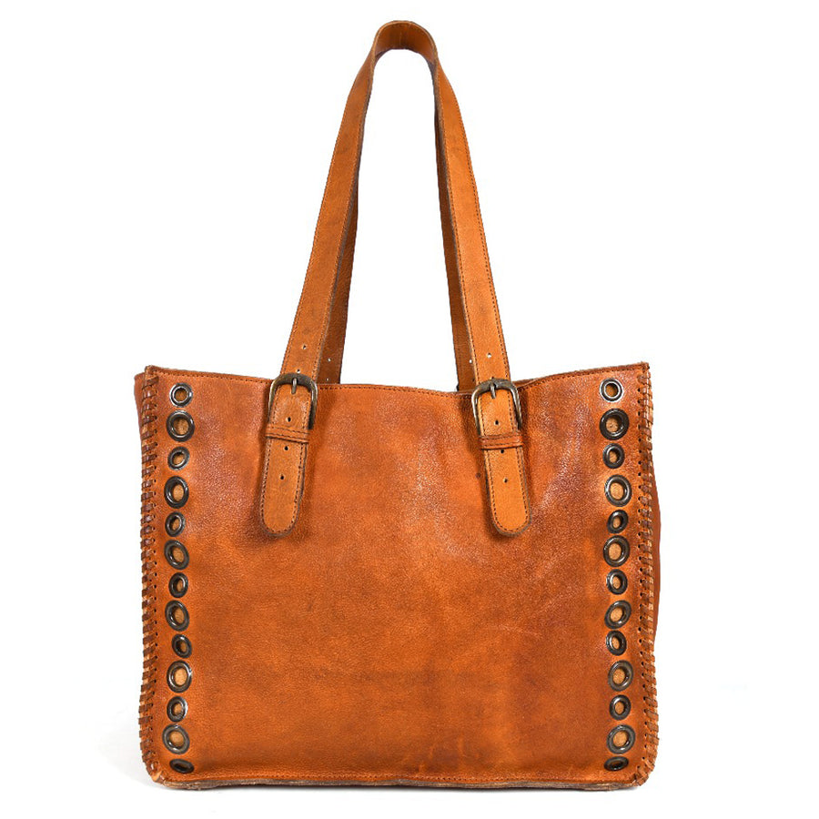 Never Mind Nmbgr109Tan Tote Vintage Handmade Genuine Cowhide Leather by Hilason – Cowboy and equestrian accessories