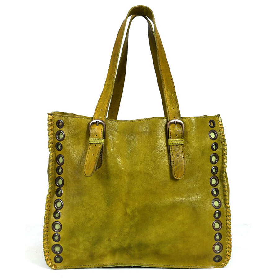 Never Mind Nmbgr109Olv Tote Vintage Handmade Genuine Cowhide Leather by Hilason – Cowboy and equestrian accessories