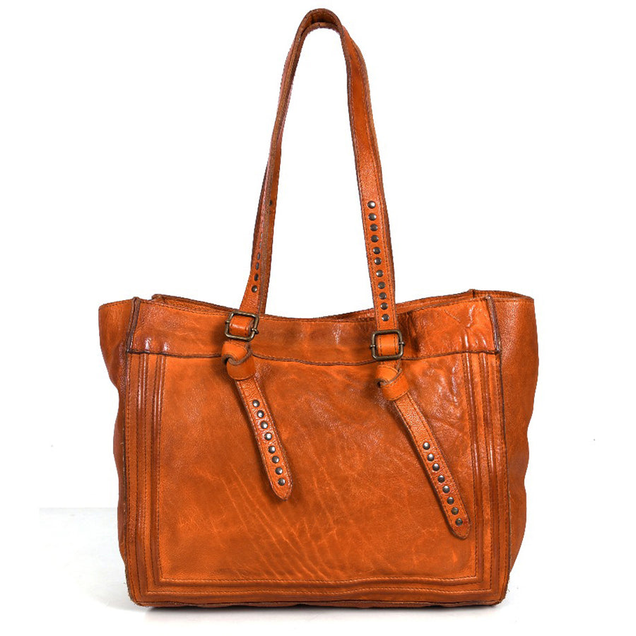 Never Mind Nmbgr111Tan Tote Vintage Handmade Genuine Cowhide Leather by Hilason – Cowboy and equestrian accessories