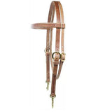 3/4 in Hilason Straight Browband Horse Headstall Snap Cheeks Brown