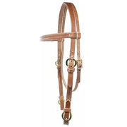 3/4 in Hilason Straight Browband Horse Headstall Buckle Cheeks Brown