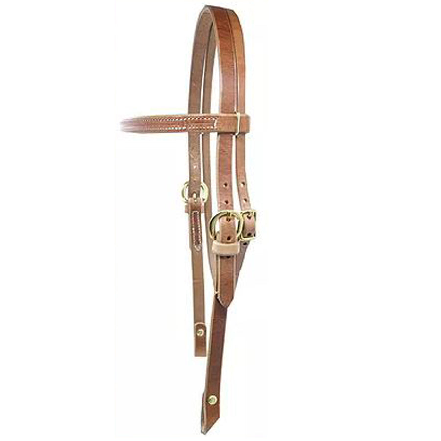 Brown leather bridle with brass hardware - Uhorse