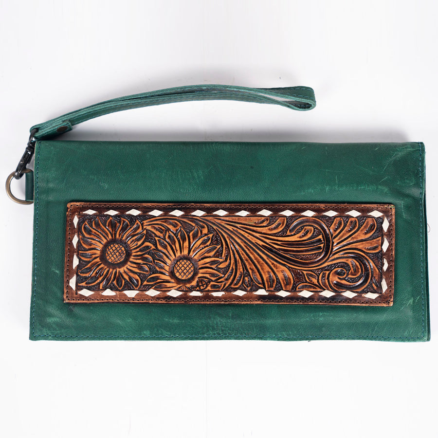 American Darling Wristlet Hand Tooled Genuine Leather Women Bag Western Handbag Purse | Travel Clutch - Uhorse