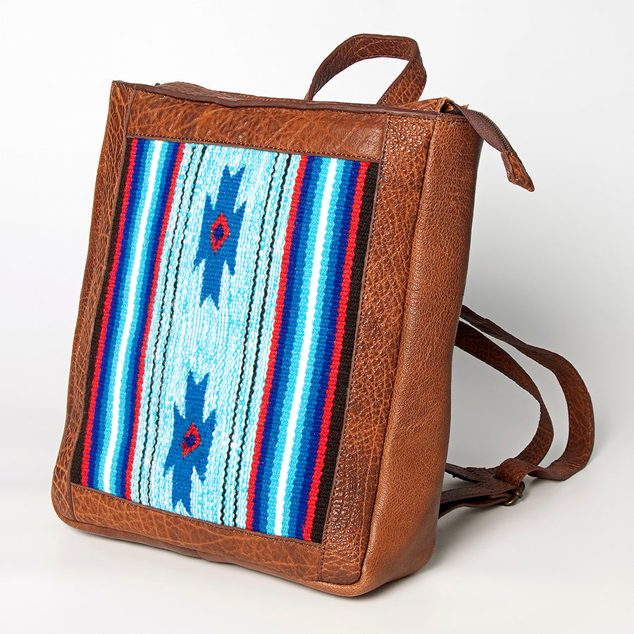American Darling Backpack Saddle Blanket Fabric Genuine Leather Western Women Bag | for Laptop School Purse Travel - Uhorse