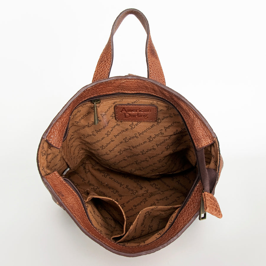 American Darling Backpack Saddle Blanket Fabric Genuine Leather Western Women Bag | for Laptop School Purse Travel