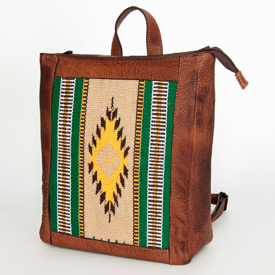 American Darling Backpack Saddle Blanket Fabric Genuine Leather Western Women Bag | for Laptop School Purse Travel - Uhorse