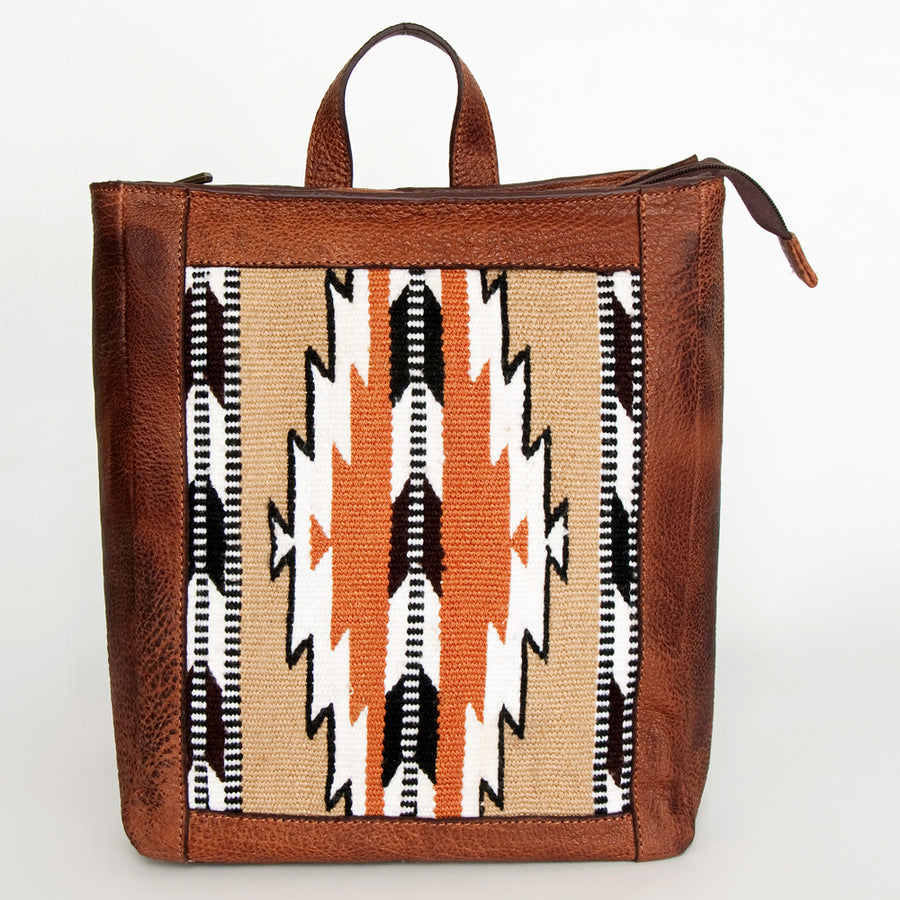 American Darling Backpack Saddle Blanket Fabric Genuine Leather Western Women Bag | for Laptop School Purse Travel