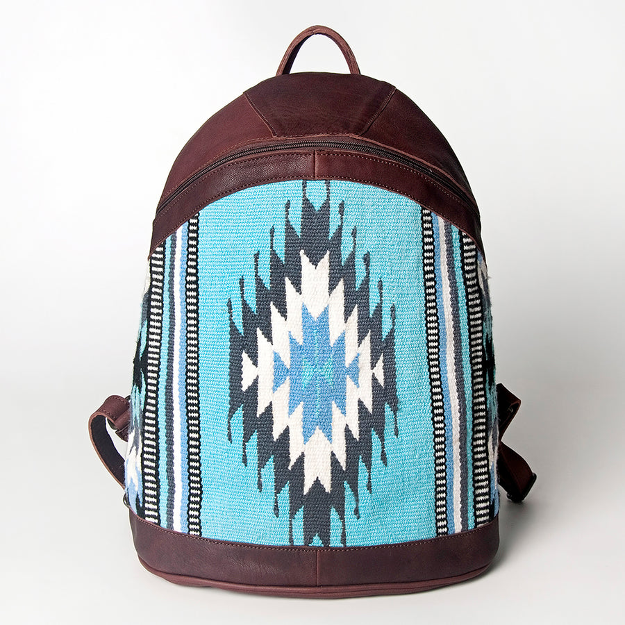 American Darling Backpack Saddle Blanket Fabric Genuine Leather Western Women Bag | for Laptop School Purse Travel