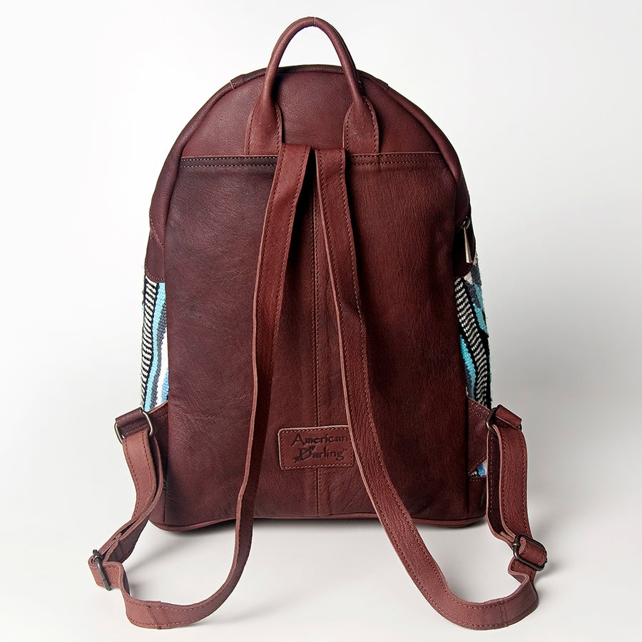 American Darling Backpack Saddle Blanket Fabric Genuine Leather Western Women Bag | for Laptop School Purse Travel