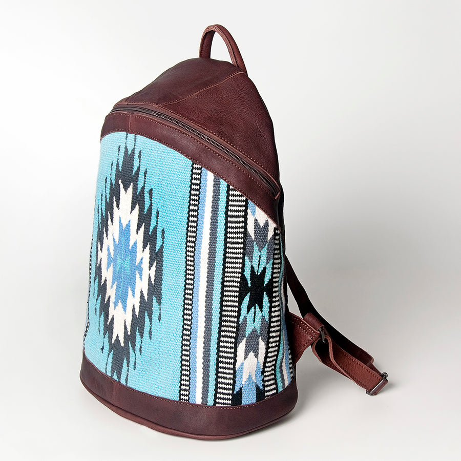 American Darling Backpack Saddle Blanket Fabric Genuine Leather Western Women Bag | for Laptop School Purse Travel - Uhorse