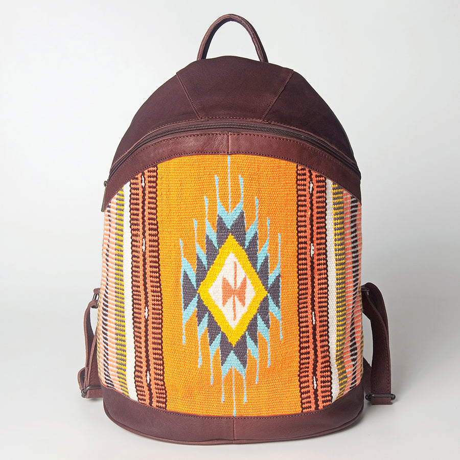 American Darling Backpack Saddle Blanket Fabric Genuine Leather Western Women Bag | for Laptop School Purse Travel