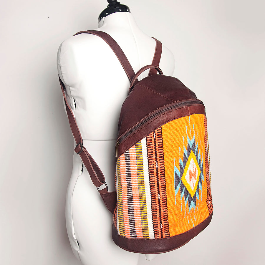 American Darling Backpack Saddle Blanket Fabric Genuine Leather Western Women Bag | for Laptop School Purse Travel