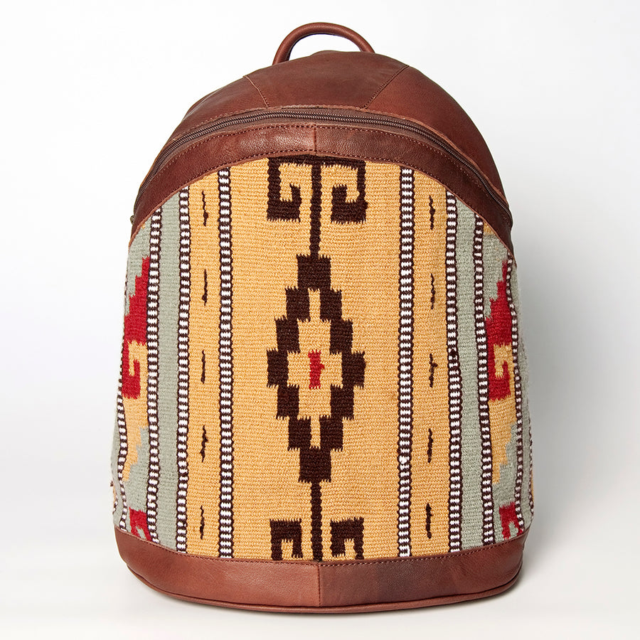 American Darling Backpack Saddle Blanket Fabric Genuine Leather Western Women Bag | for Laptop School Purse Travel