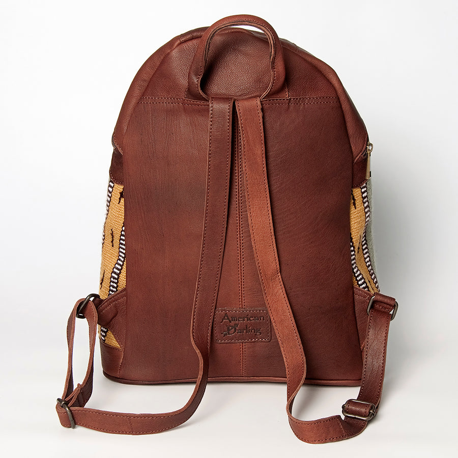 American Darling Backpack Saddle Blanket Fabric Genuine Leather Western Women Bag | for Laptop School Purse Travel