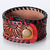 American Darling ADBRF166 Hand tooled carved Genuine Leather Bracelet women