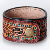 American Darling ADBRF172 Hand tooled carved Genuine Leather Bracelet women