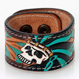 American Darling ADBRF173 Hand tooled carved Genuine Leather Bracelet