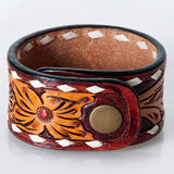 American Darling ADBRF174 Hand tooled carved Genuine Leather Bracelet women