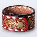 American Darling ADBRF175 Hand tooled carved Genuine Leather Bracelet women