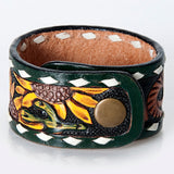 American Darling ADBRF177 Hand tooled carved Genuine Leather Bracelet women