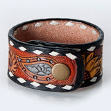 American Darling ADBRF178 Hand tooled carved Genuine Leather Bracelet women