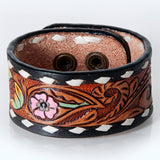 American Darling ADBRF178 Hand tooled carved Genuine Leather Bracelet women