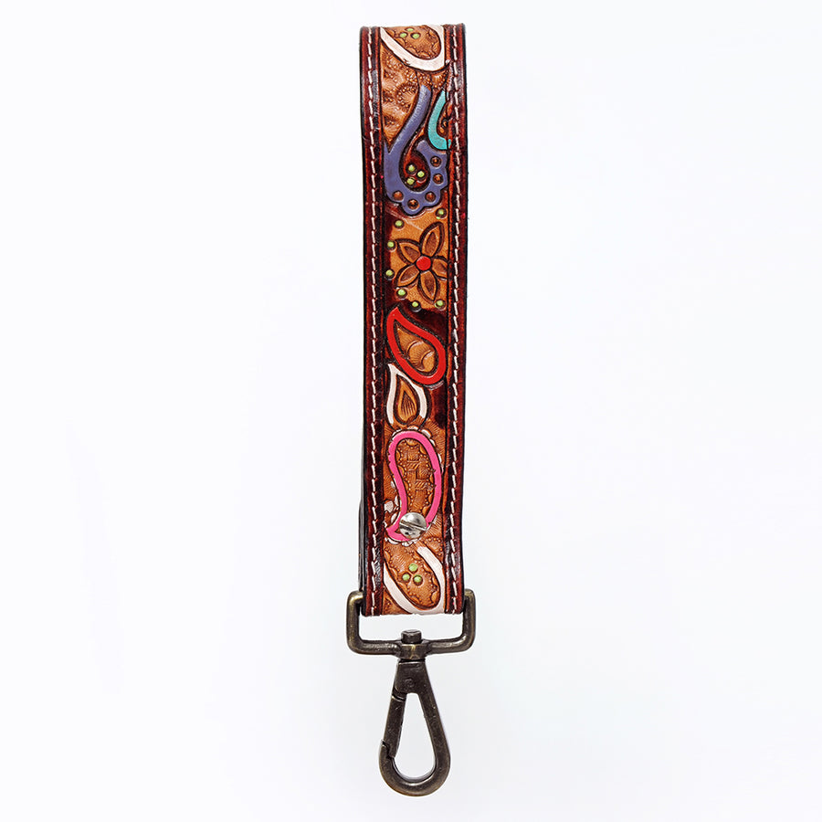 American Darling Hand Tooled Genuine Leather Handle Strap for Wristlet Bag Phone Wrist Keychain Wallet Purse Clutch Cellphone