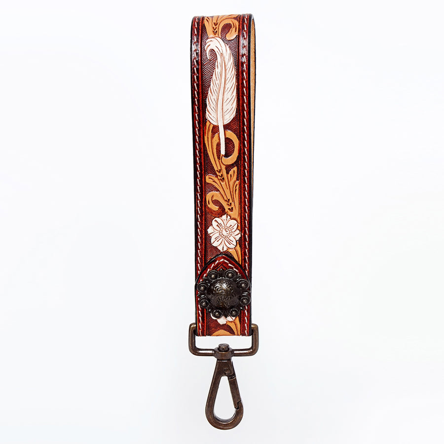 American Darling Hand Tooled Genuine Leather Handle Strap for Wristlet Bag Phone Wrist Keychain Wallet Purse Clutch Cellphone