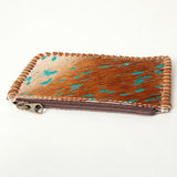 American Darling Coin Purse Bag Braided Hair-On Cowhide Genuine Leather Mini Pouch with YKK Zipper