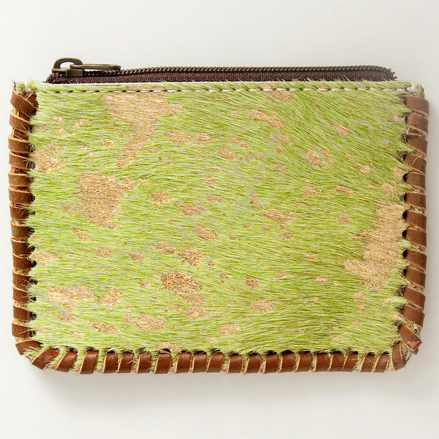 American Darling Handcrafted Braided Hair-On Cowhide Coin Purse Bag - Uhorse