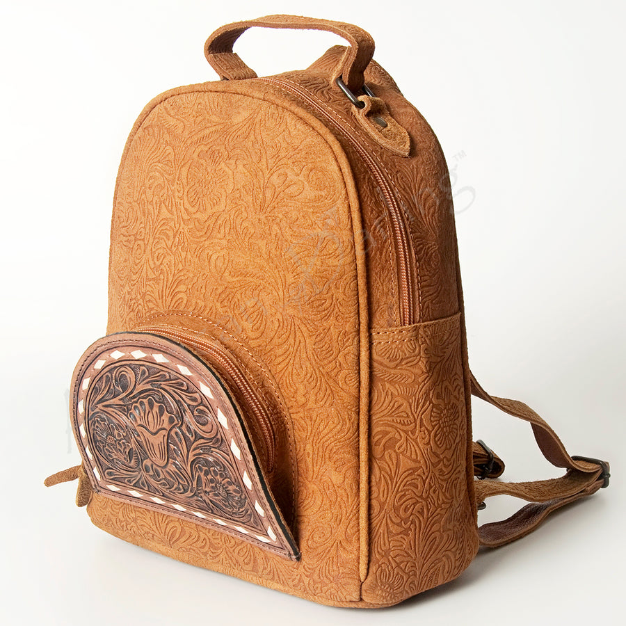 American Darling Backpack Hand Tooled Embossed Genuine Leather Western Women Bag Handbag Purse | for Laptop School - Uhorse