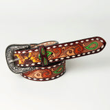 American Darling ADBLF113-L Beautifully Hand Tooled Genuine American Leather Belt Men and  Women