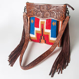 American Darling ADBGZ554 Signature Crossbody Hand Tooled Saddle Blanket Genuine Leather women bag western handbag purse