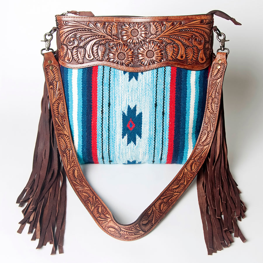 American Darling Signature Crossbody Hand Tooled Saddle Blanket Genuine Leather women bag western handbag purse
