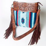 American Darling ADBGZ557 Signature Crossbody Hand Tooled Saddle Blanket Genuine Leather women bag western handbag purse